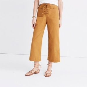 Madewell Lace-Up Wide-Leg Crop Pants